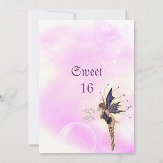 Bubble Fairy Fantasy Sweet 16 Birthday Invitation