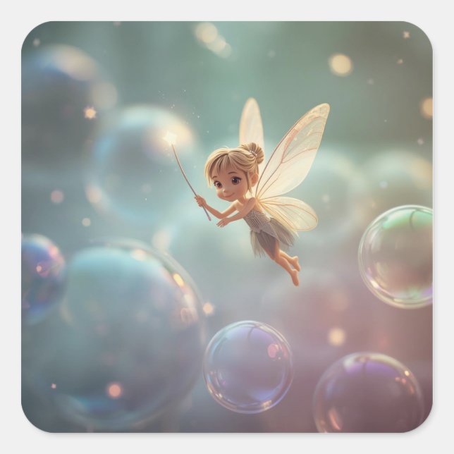 Bubble Fairy Square Sticker (Front)