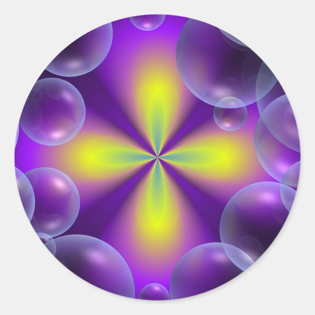 Bubble fantasy classic round sticker (Front)