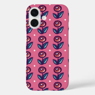 Bubble Flowers in Pink - Cute Pretty Floral Nature iPhone 16 Case