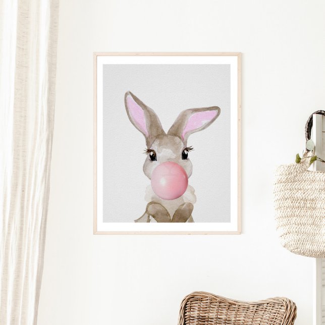 Bubble Gum Bunny Cub Nursery Child Woodland Poster (Creator Uploaded)