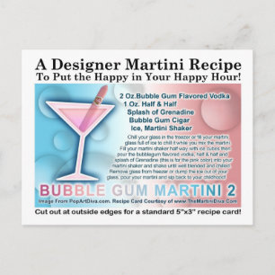 Bubble Gum Candy Martini Opus Two Recipe Card