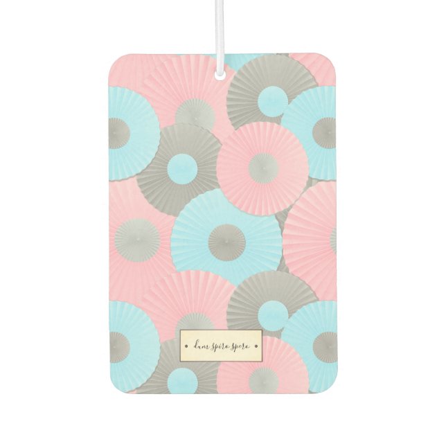 Bubble Gum Circle Origami Pastel Pattern Car Air Freshener (Front)