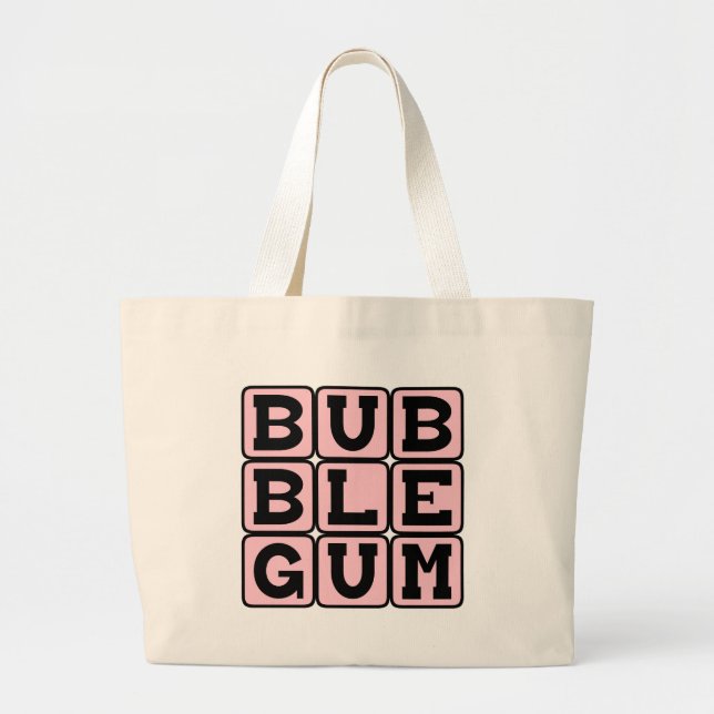 Bubble Gum, Colour and Candy Large Tote Bag (Front)