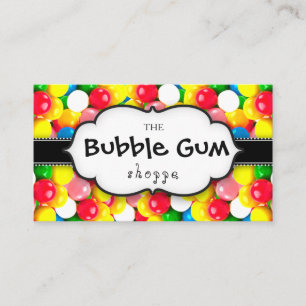 Bubble Gum Colourful Gumball White Strip Business Card