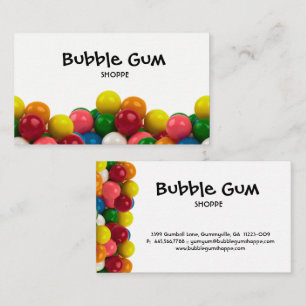 Bubble Gum Colourful Gumballs White Background Business Card