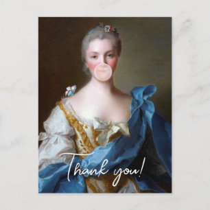 Bubble gum Diva blowing bubble gum Thank You Card