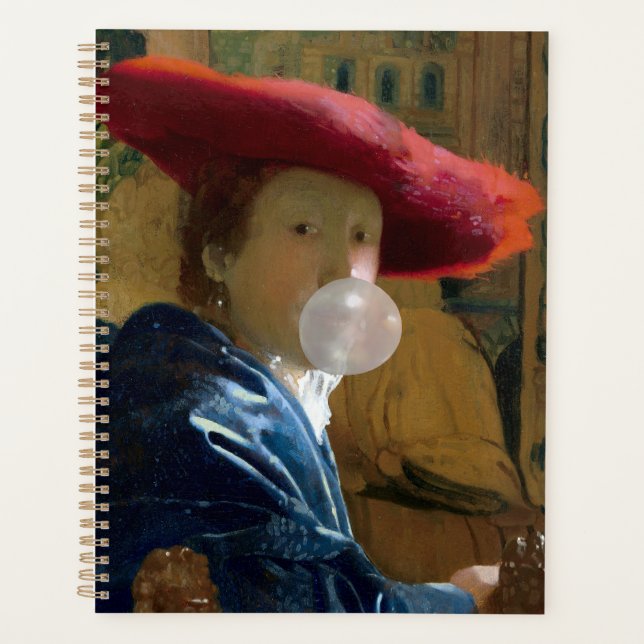 Bubble gum Diva in a red hat blowing a bubble gum Planner (Front)