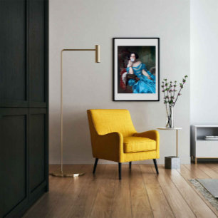 Bubble gum Diva in blue satin Photo Print