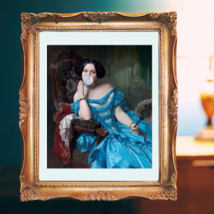 Bubble gum Diva in blue satin Poster