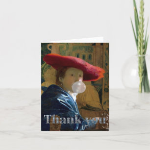 Bubble gum Diva in the red hat Thank You Card
