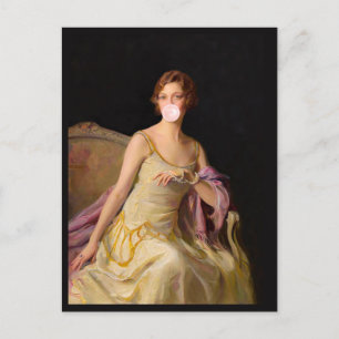 Bubble Gum Diva in Yellow Dress Postcard