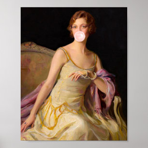 Bubble Gum Diva in Yellow Dress  Poster