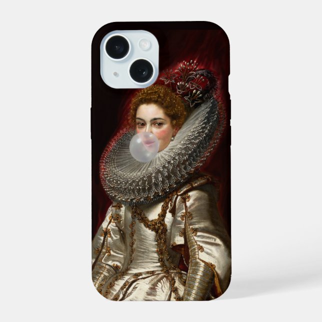 Bubble gum Diva Marchesa iPhone 15 Case (Back)
