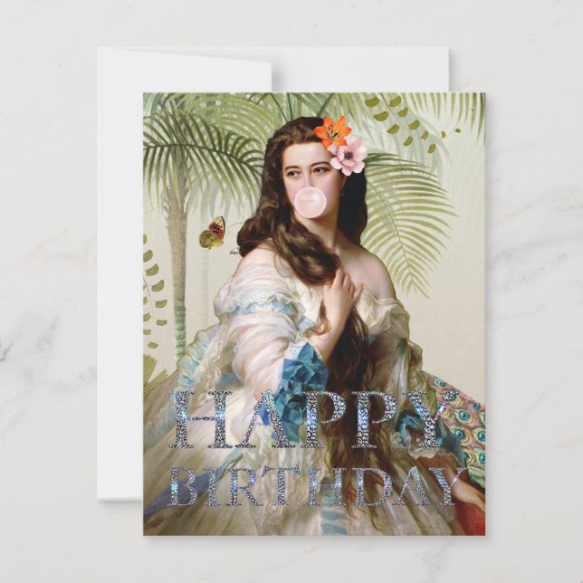 Bubble Gum Diva tropical Happy Birthday (Front)