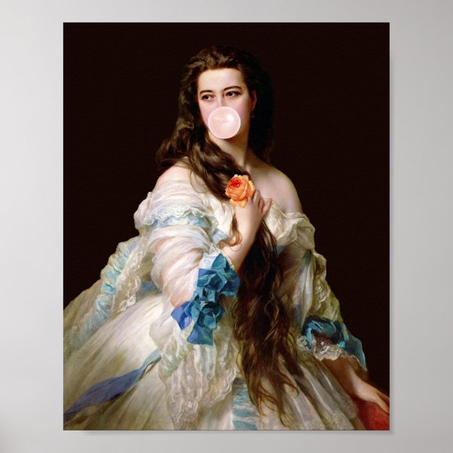 Bubble Gum Diva with Blue Ribbons Poster (Front)