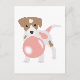 Bubble Gum Dog Blowing Bubble Postcard