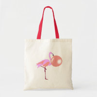 Bubble Gum Flamingo Blowing Bubble