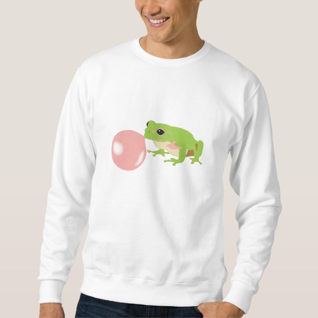 Bubble Gum Frog Blowing Bubble Sweatshirt (Front)