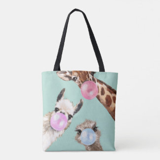 Bubble Gum Gang in Green Tote Bag