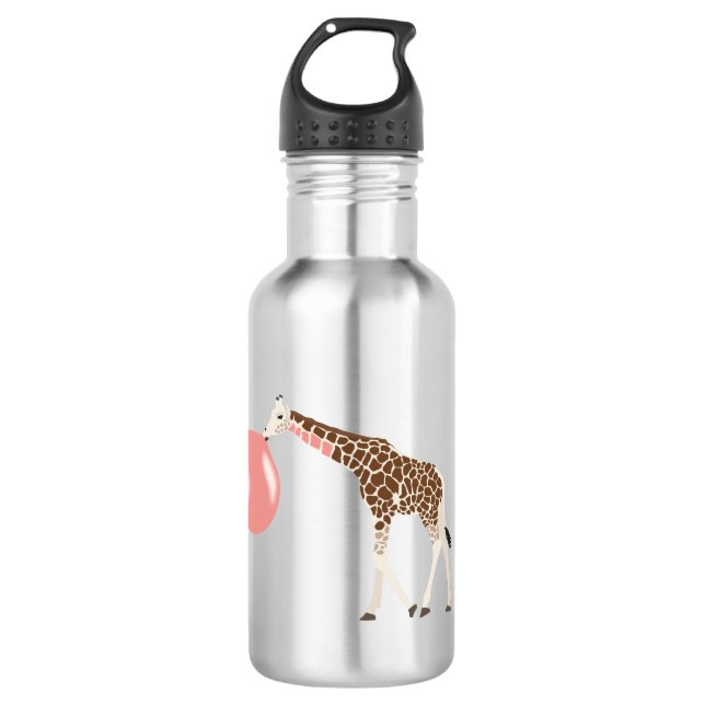 Bubble Gum Giraffe Blowing Bubble  532 Ml Water Bottle (Front)