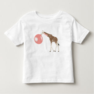 Bubble Gum Giraffe Blowing Bubble Toddler T-Shirt