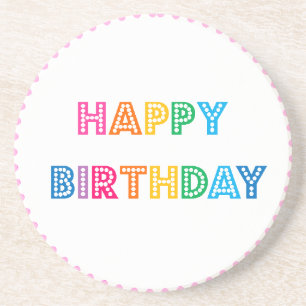 Bubble Gum Happy Birthday Party Coaster