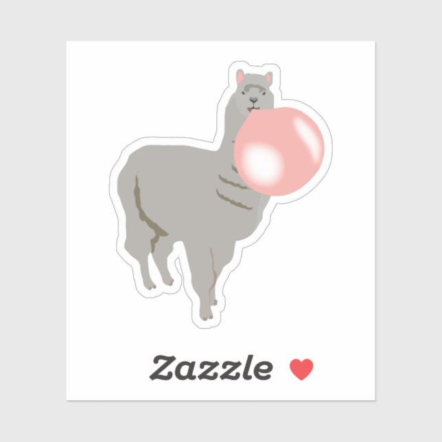 Bubble Gum Llama Blowing Bubble (Sheet)