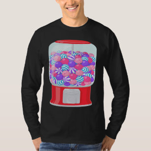 Bubble Gum Machine Gumball Machine Rainbow Hallowe T-Shirt