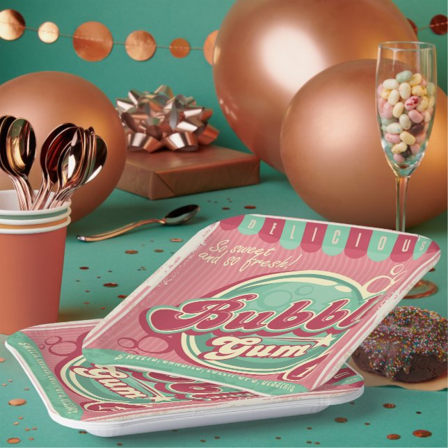 Bubble Gum Paper Plates (Multi)