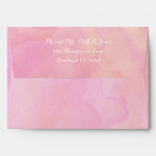 Bubble Gum Pink Abstract Watercolor Pattern Envelope
