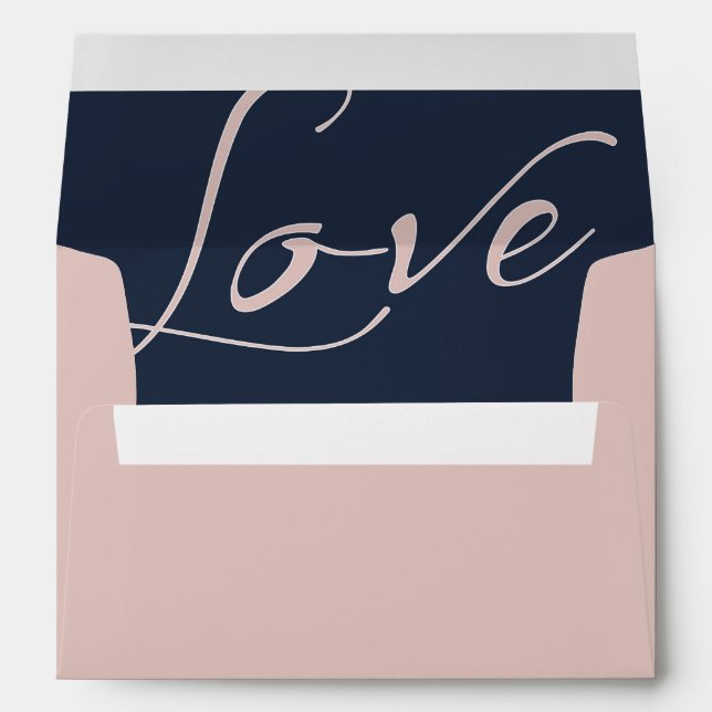 Bubble Gum Pink Envelope with Pink Love Liner (Back (Bottom))