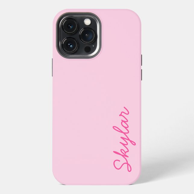 Bubble Gum Pink Hot Pink Custom Cursive Name Case- iPhone Case (Back)