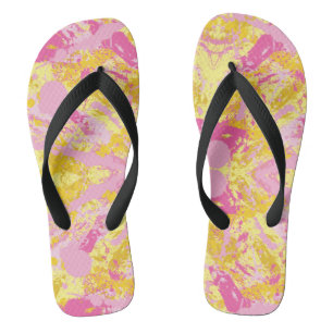 Bubble Gum Pink Paint Splatter Jandals