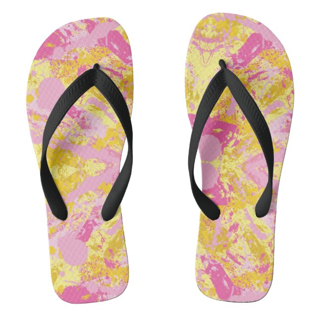 Bubble Gum Pink Paint Splatter Jandals (Footbed)