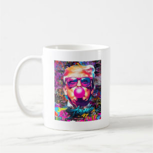 Bubble Gum Pink Sunglasses With Graffiti Coffee Mug