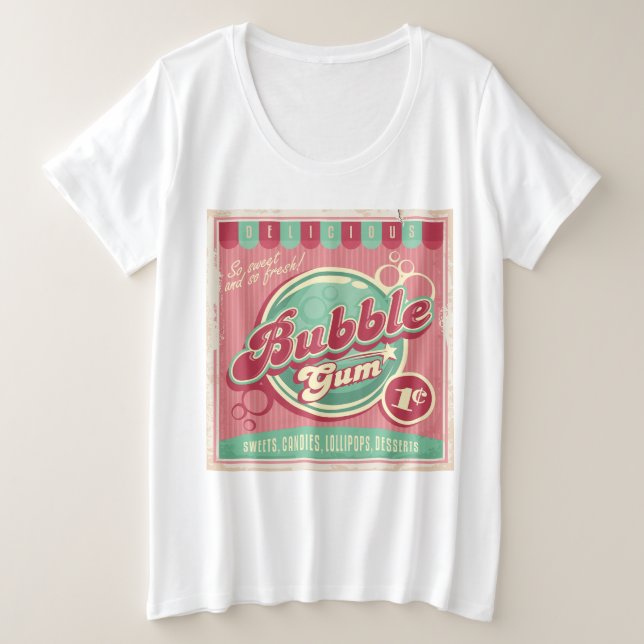 Bubble Gum Plus-Size Shirt (Design Front)