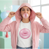 Bubble Gum Pop Lips – Pink Pop Art Illustration