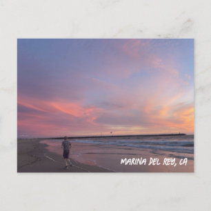 Bubble Gum Sunset - Marina Del Rey, CA Postcard