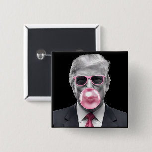 Bubble Gum Trump Donald Trump 2024 Vote for Trump  15 Cm Square Badge