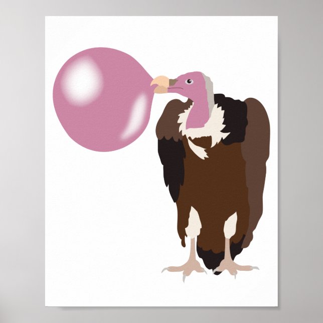 Bubble Gum Vulture Blowing Bubble Poster (Front)