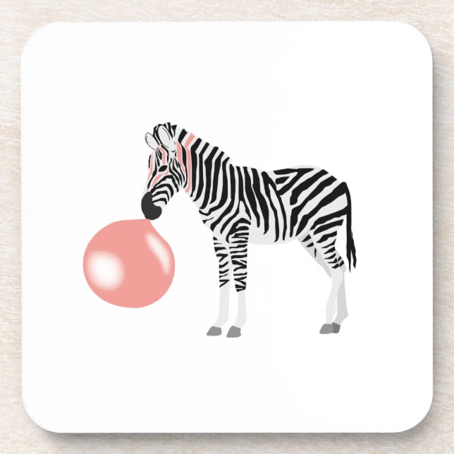 Bubble Gum Zebra Blowing Bubble Coaster (Front)