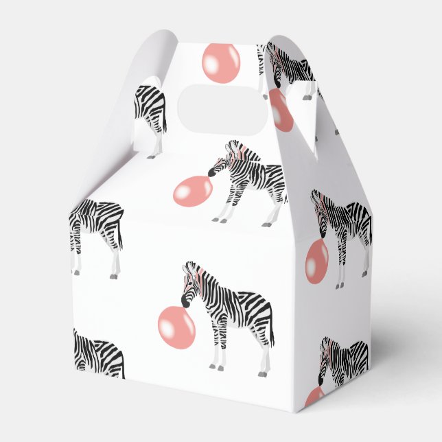 Bubble Gum Zebra Blowing Bubble Favour Box (Front Side)