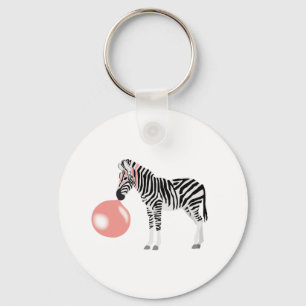 Bubble Gum Zebra Blowing Bubble Key Ring