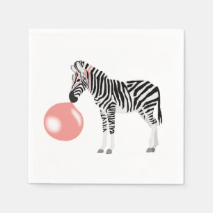 Bubble Gum Zebra Blowing Bubble Napkin