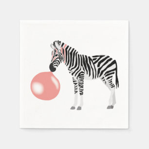 Bubble Gum Zebra Blowing Bubble Napkin
