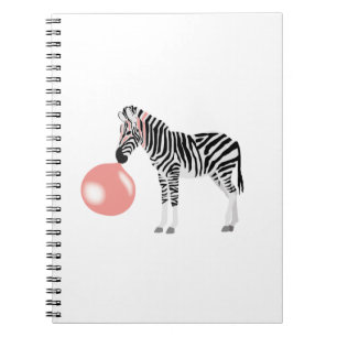 Bubble Gum Zebra Blowing Bubble Notebook
