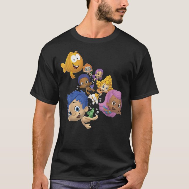 Bubble Guppies Full Cast Swimming Portrait  Essent T-Shirt (Front)
