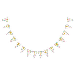 Bubble Happy Birthday Banner, Bubble Party Bunting