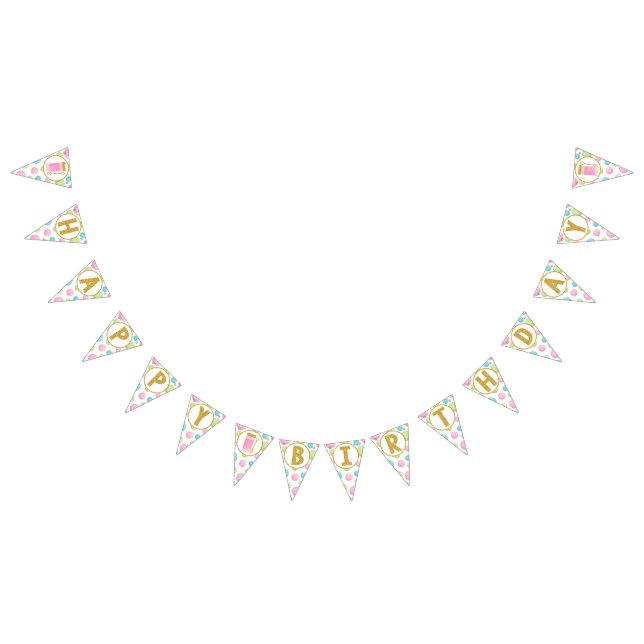 Bubble Happy Birthday Banner, Bubble Party Bunting (All)